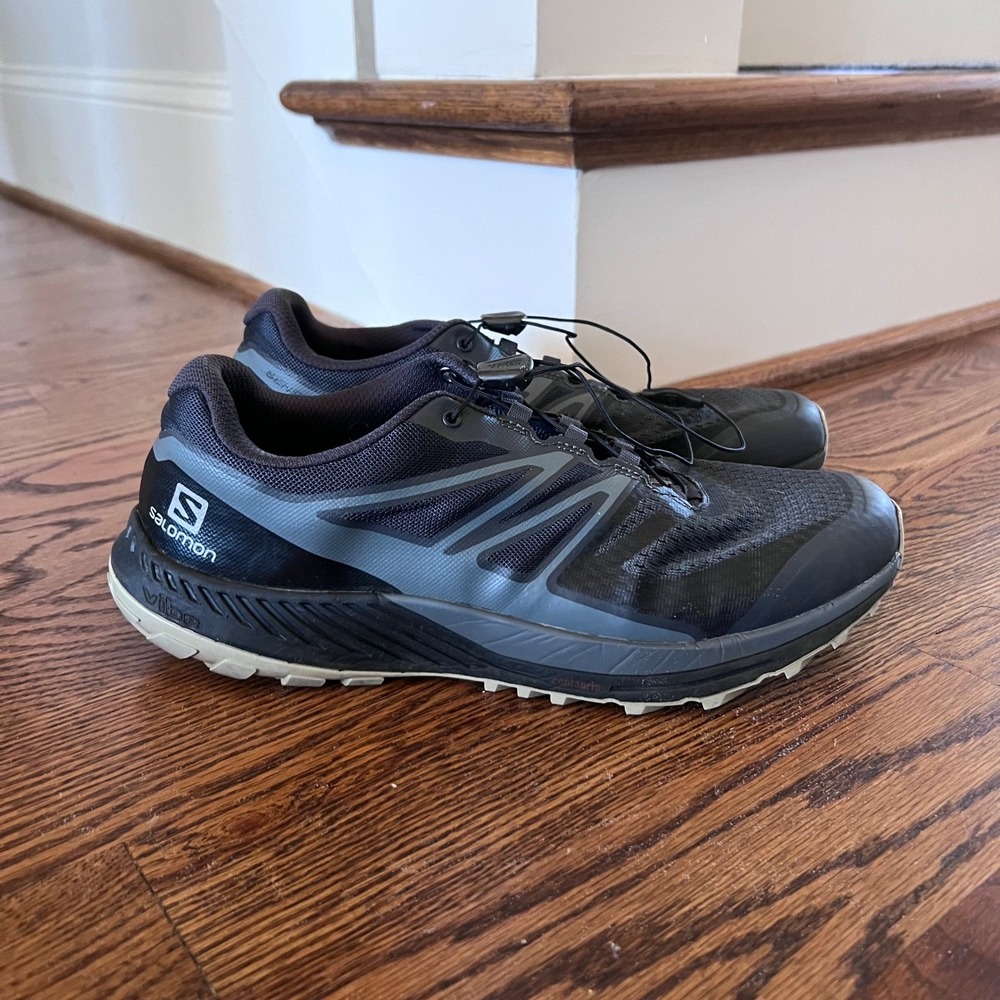Salomon Men's Athletic Trail Shoe in Charcoal and Light Gray - Picture 2 of 16